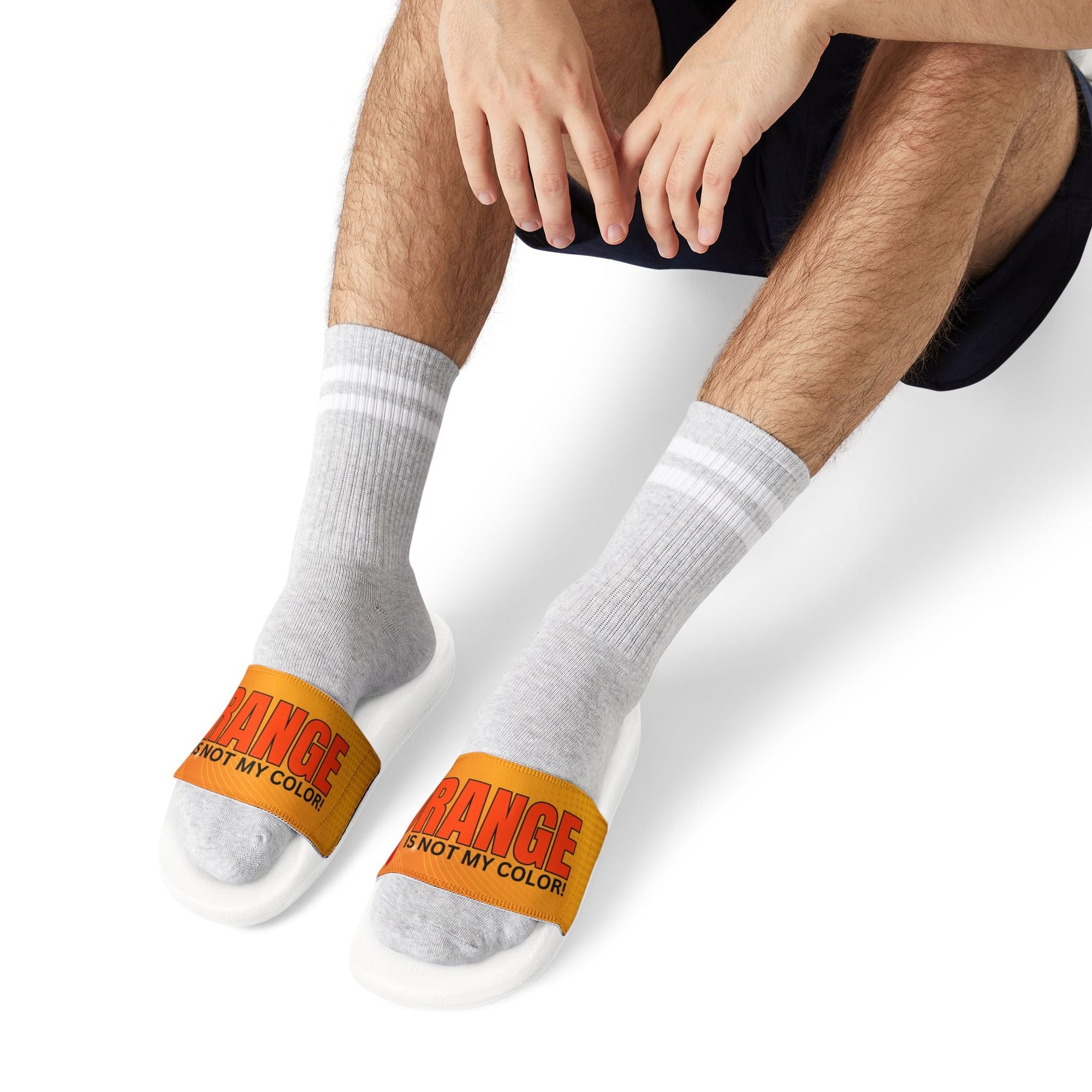 Trendy Men's Sandals - 'Orange Is Not My Color' Statement Footwear Printify