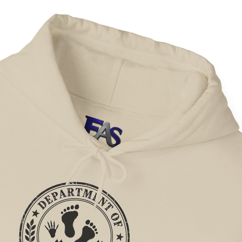 Department of Suspicious Footprints Hoodie | Bigfoot, Raccoon & Cat Cryptid Sweatshirt