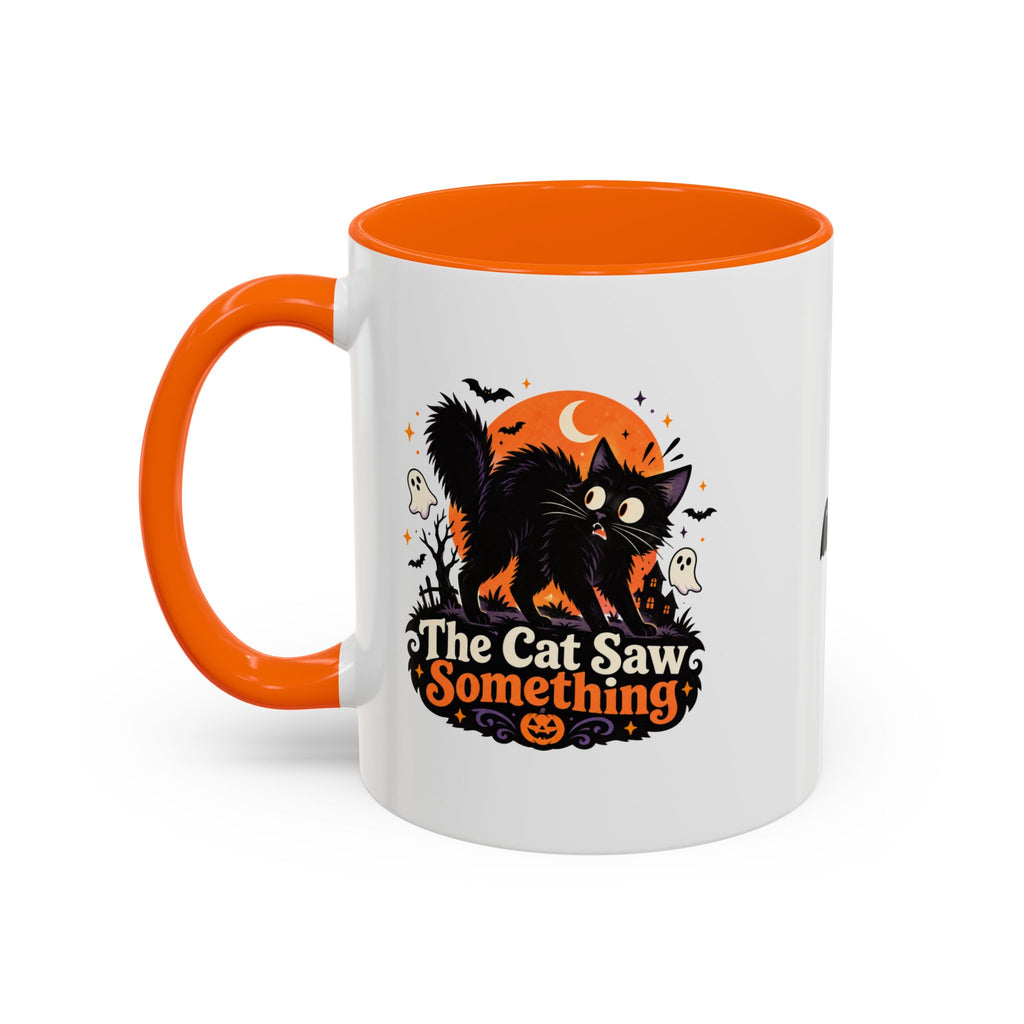 The Cat Saw Something Halloween Black Cat Accent Mug