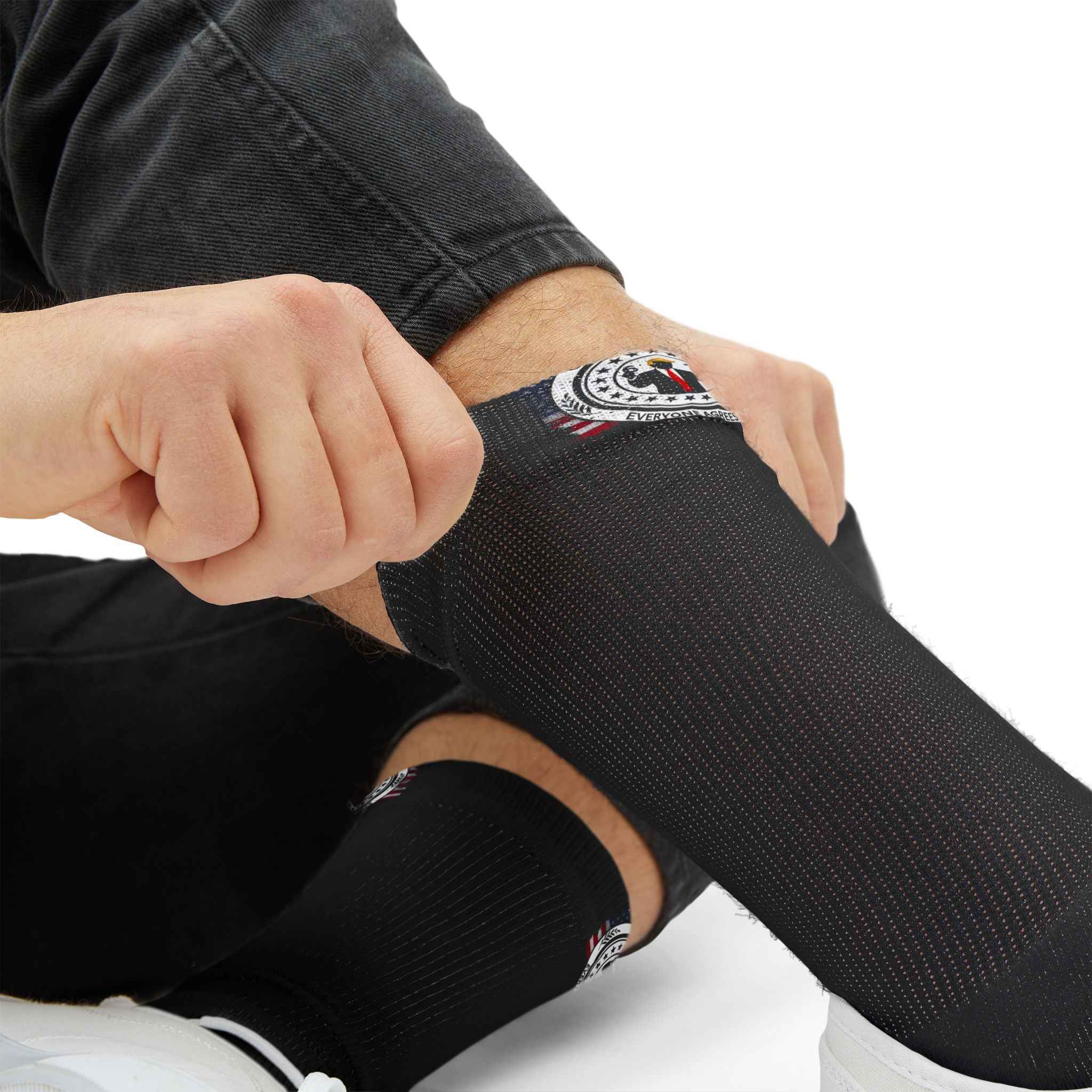 Believe Me Political Parody Crew Socks – 67 Edition