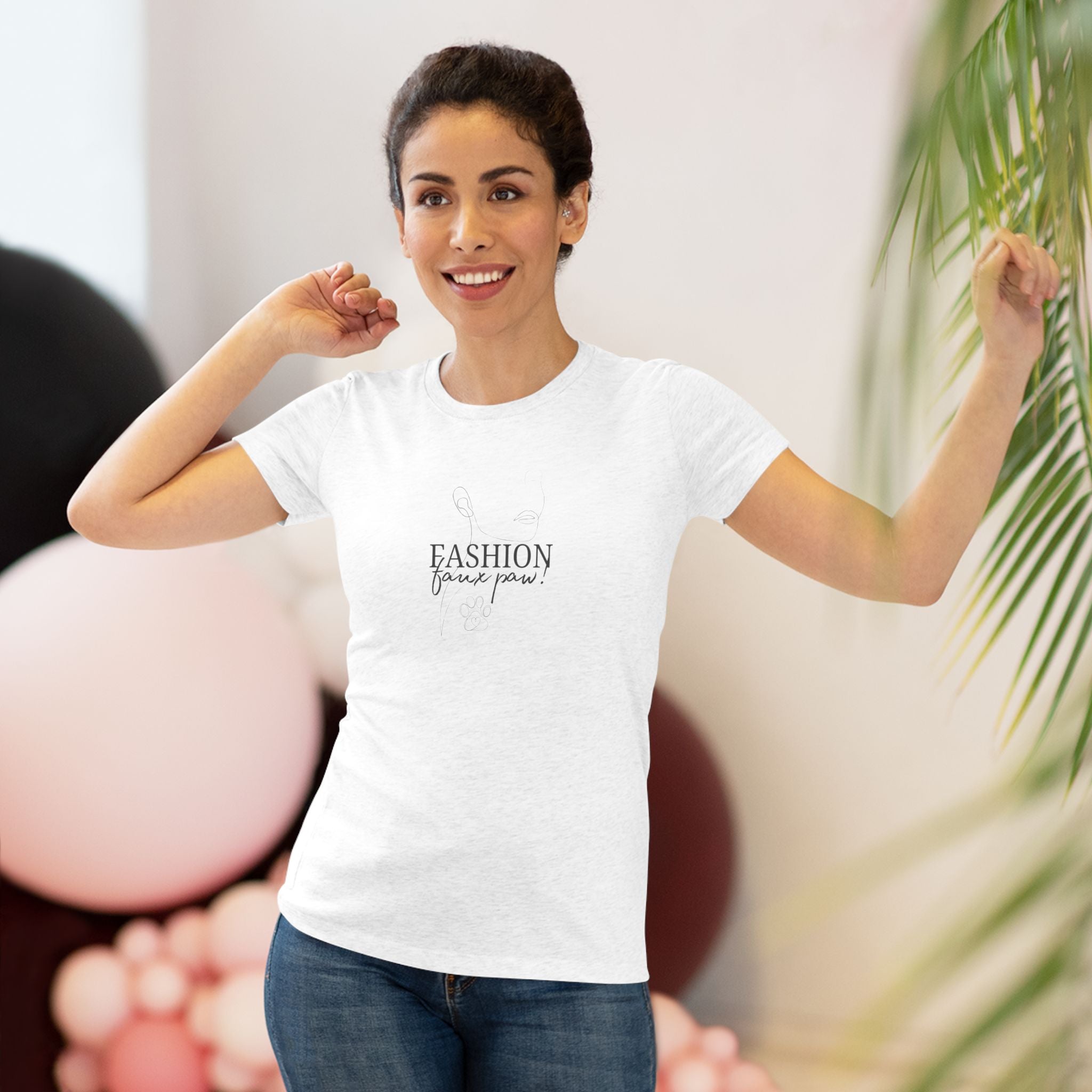 Photo depicting the ​Fashion Faux Paw Women's Triblend Tee from EpiAl's Shop.