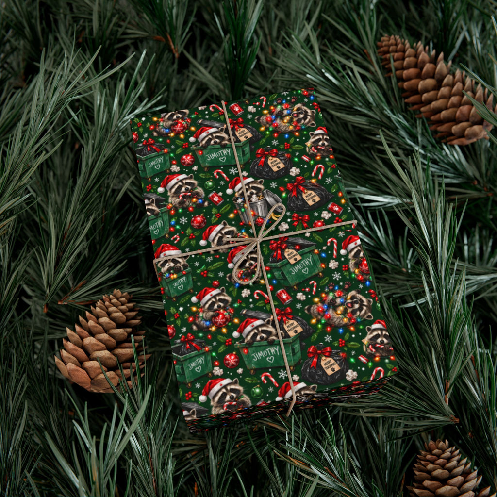 Jimothy’s Merry Trashmas Raccoon Christmas Wrapping Paper