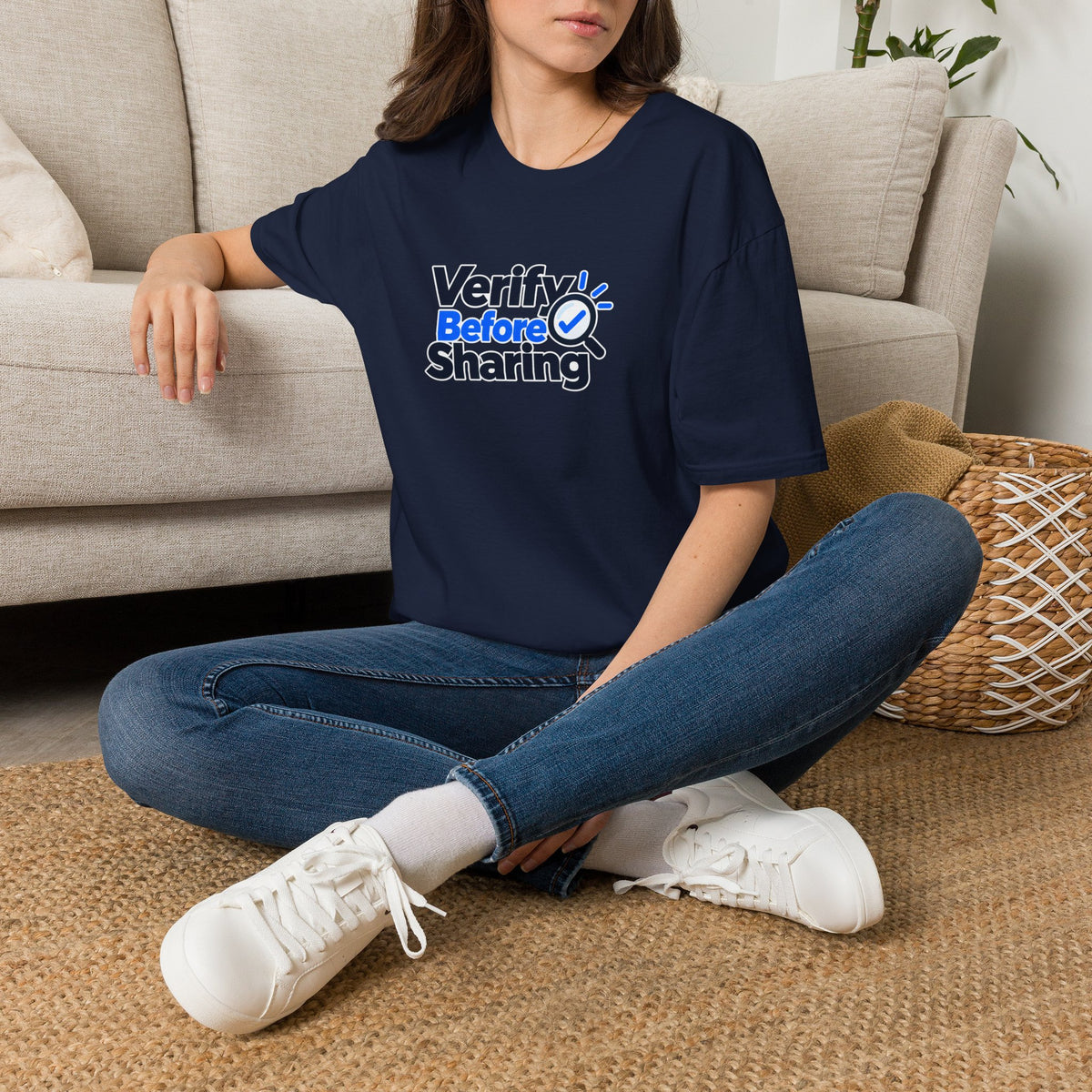 Verify Before Sharing T-Shirt | Critical Thinking & Media Literacy Graphic Tee