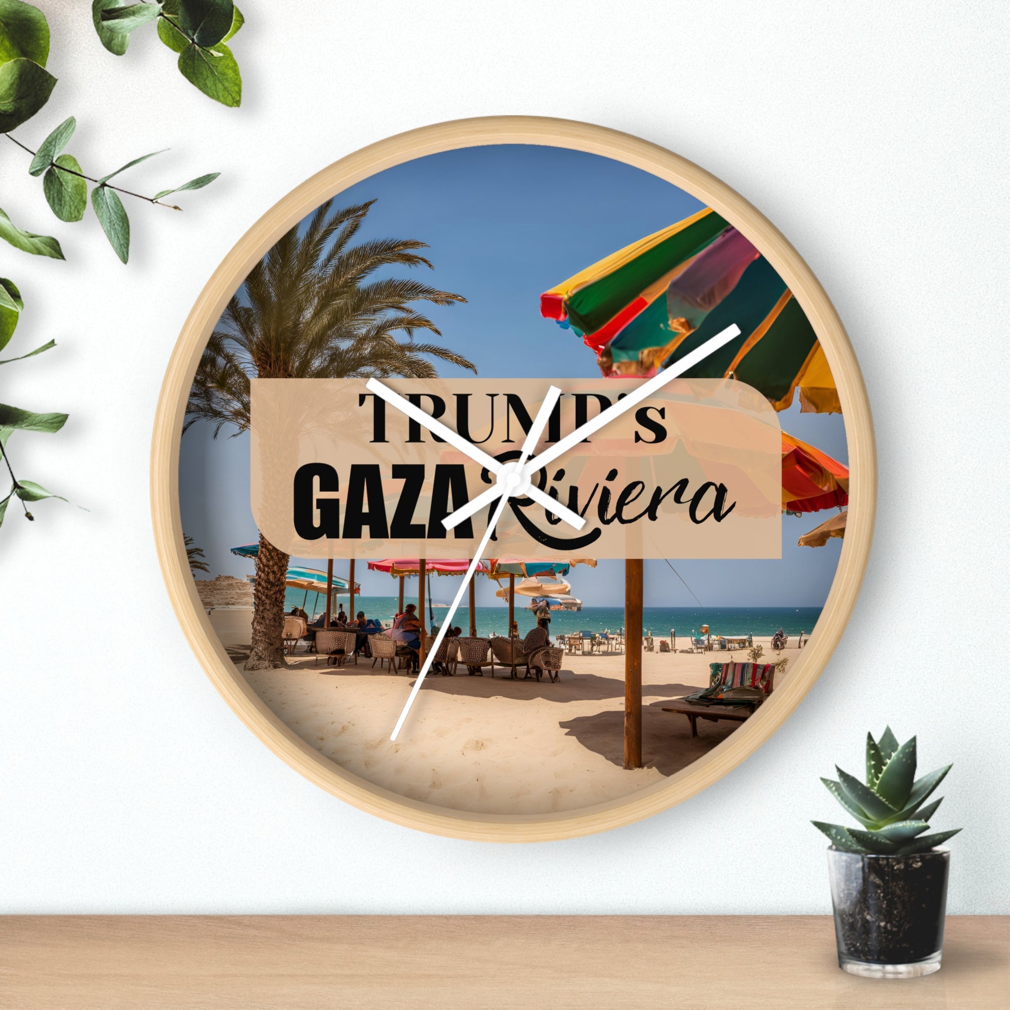 Trump's Gaza Riviera Beach Wall Clock