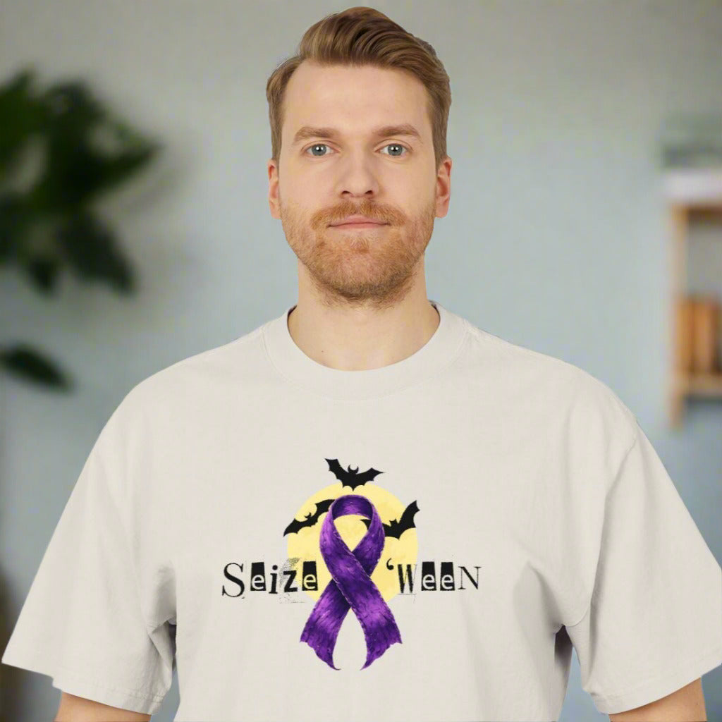 Halloween Purple Ribbon Unisex Faded Tee