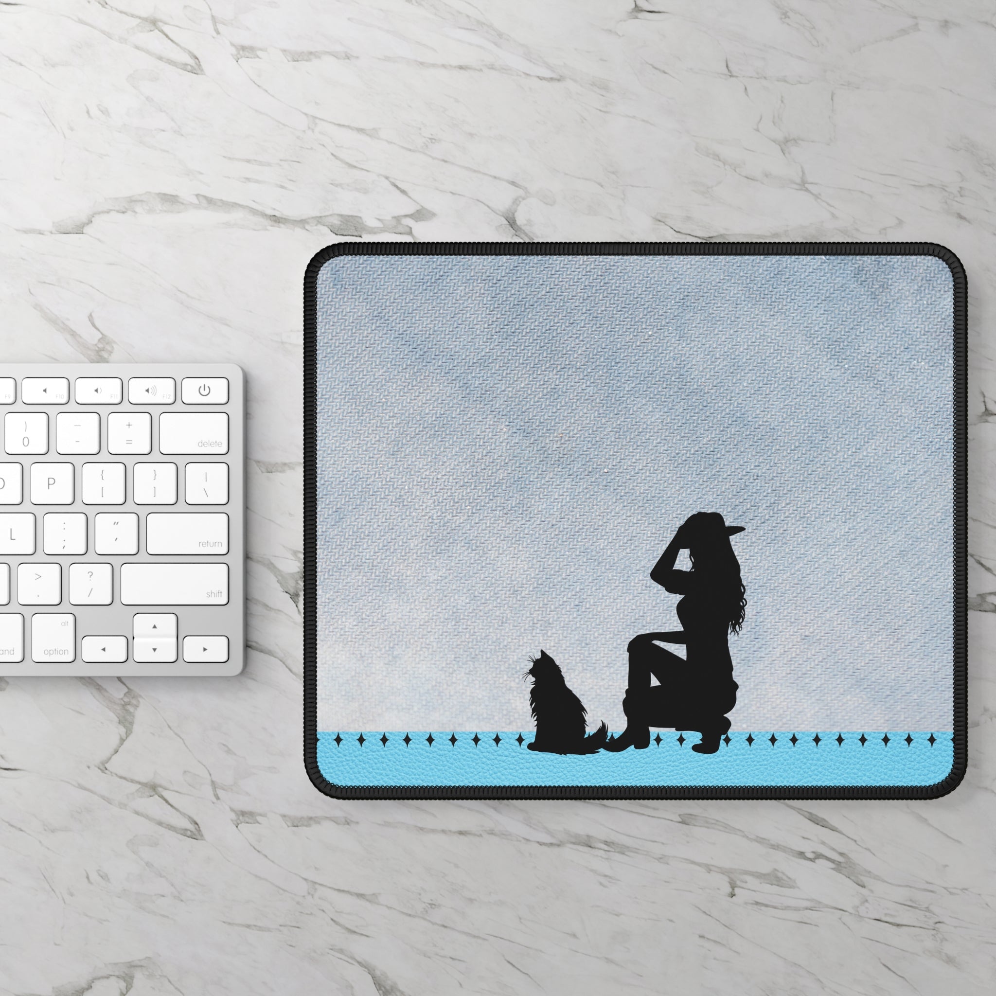Photo depicting the ​Cowgirl Cat Lady Gaming Mouse Pad from EpiAl's Shop.