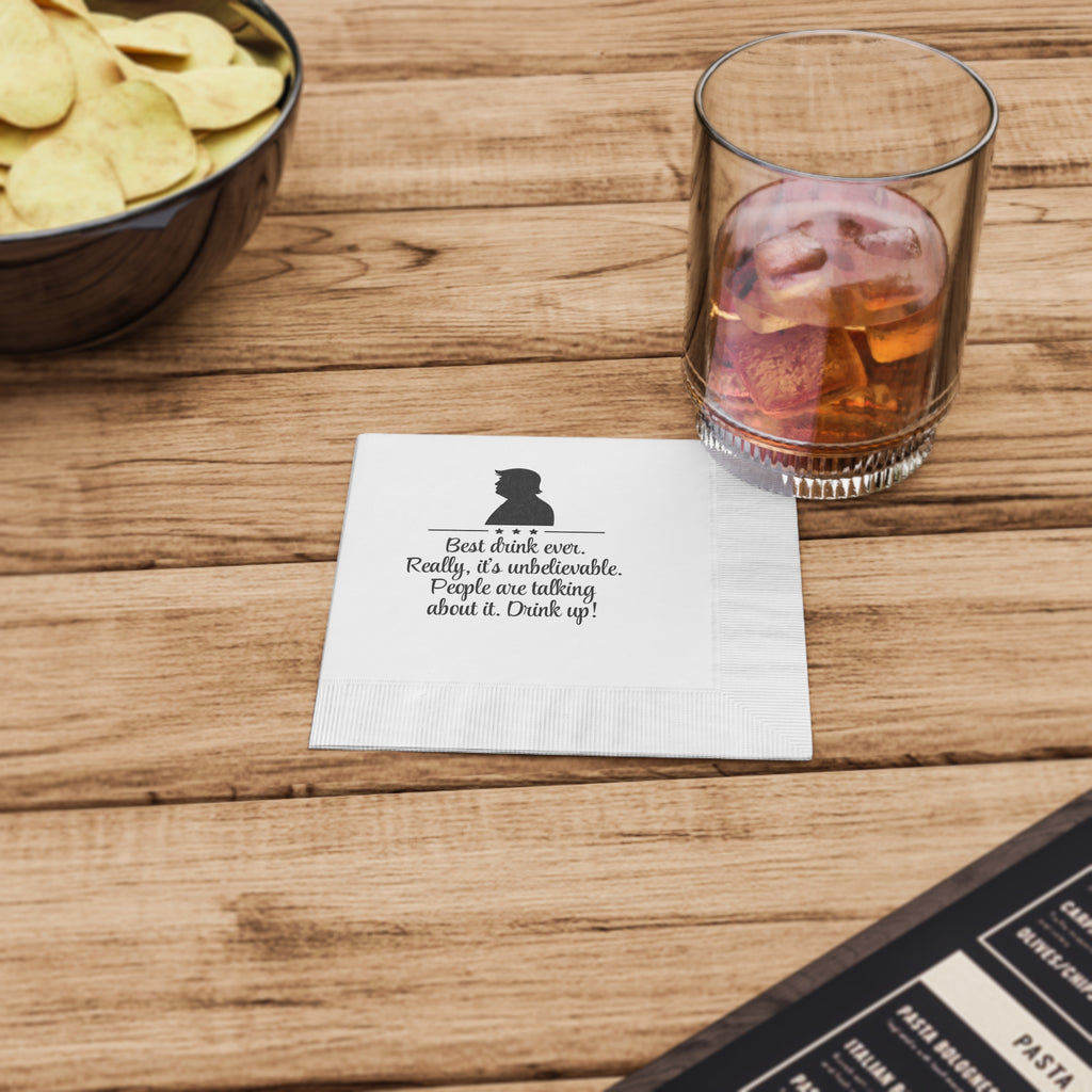 Best Drink Ever – Drink Up Party Napkins – Funny Parody Cocktail Décor
