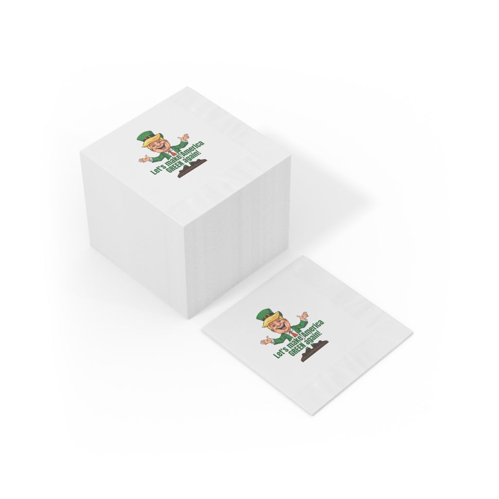Parody St. Patrick's Day White Coined Napkins