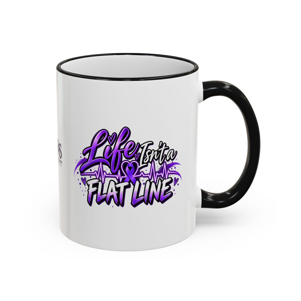 Life Isn’t a Flat Line Epilepsy Awareness Accent Mug — 11/15oz