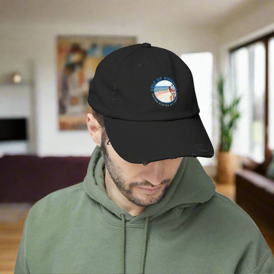 Gulf of America USA Unisex Distressed Cap