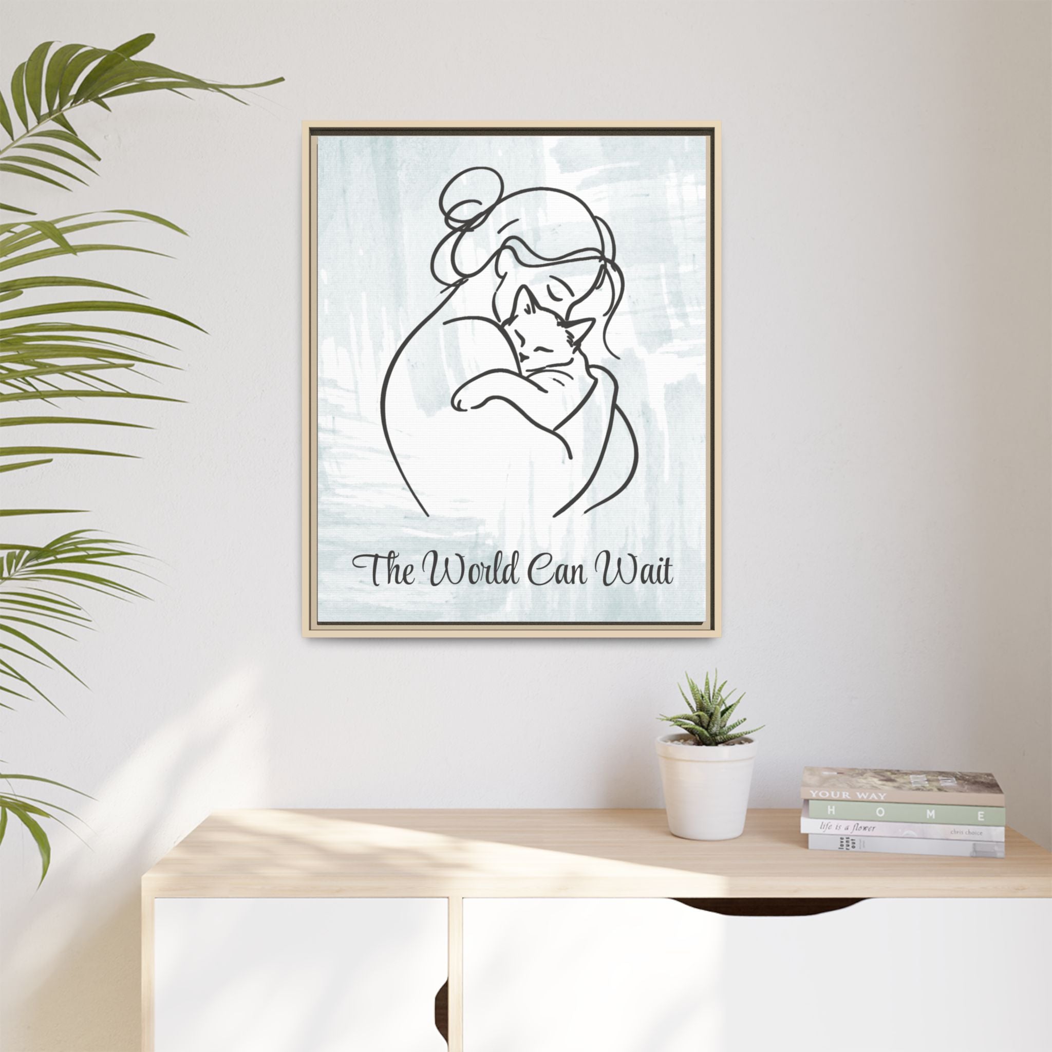 The World Can Wait Cat Canvas Print