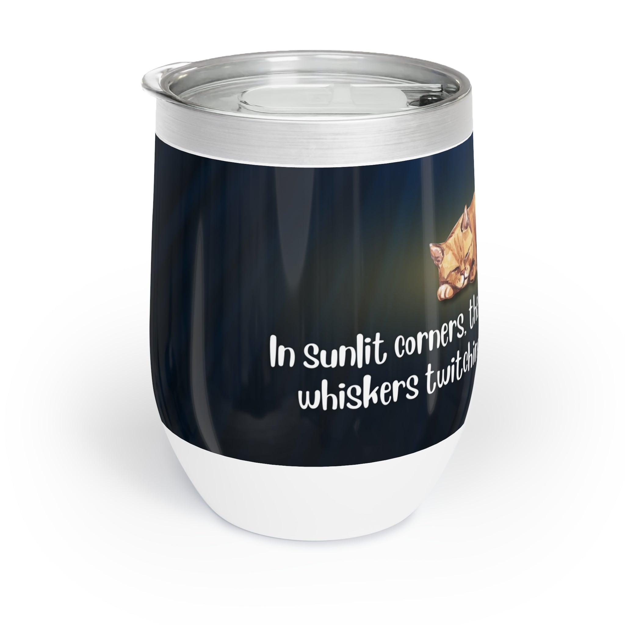 Photo depicting the ​Sunlit Corners Chill Wine Tumbler from EpiAl's Shop.