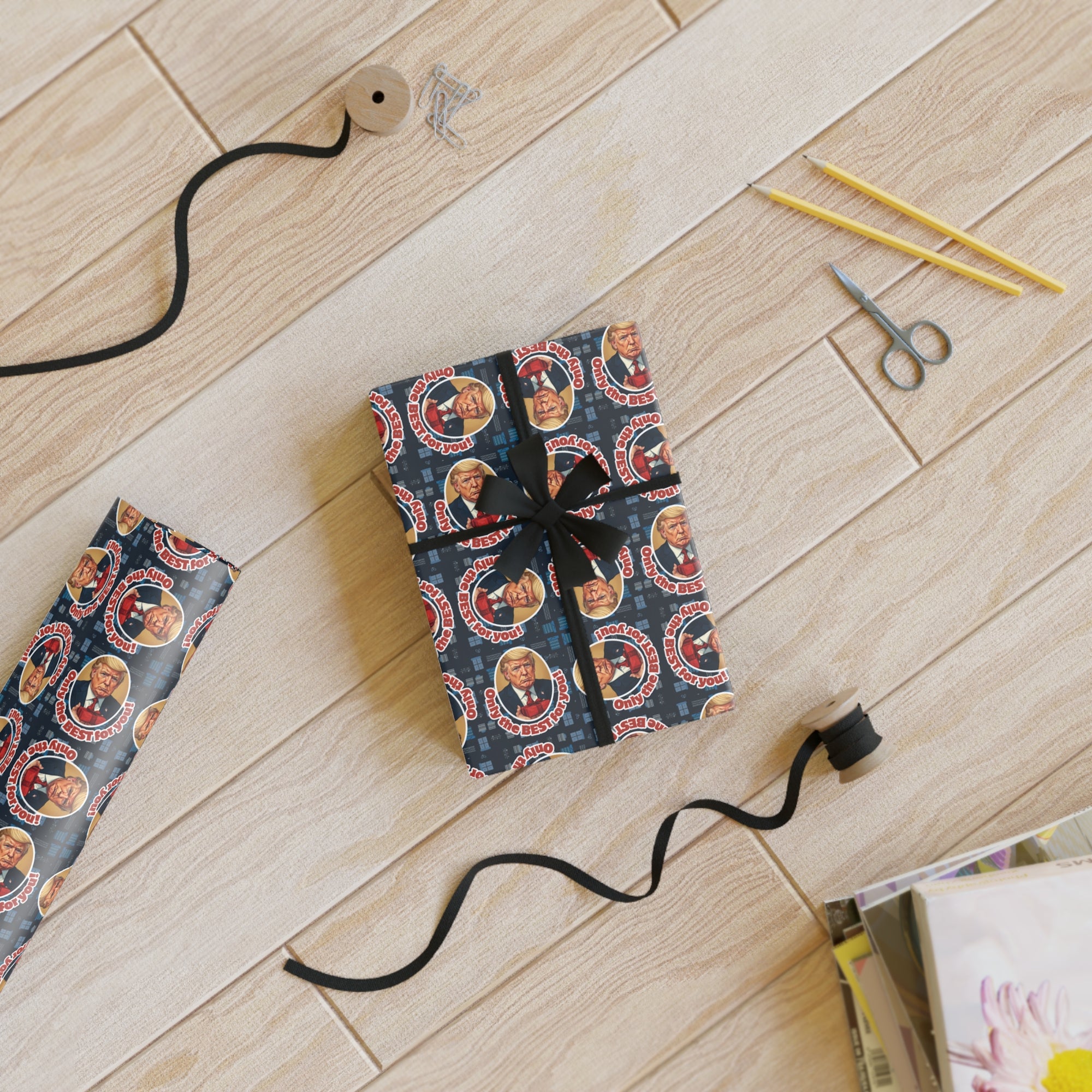 Only the Best Gift Wrap Paper Roll featuring Trump