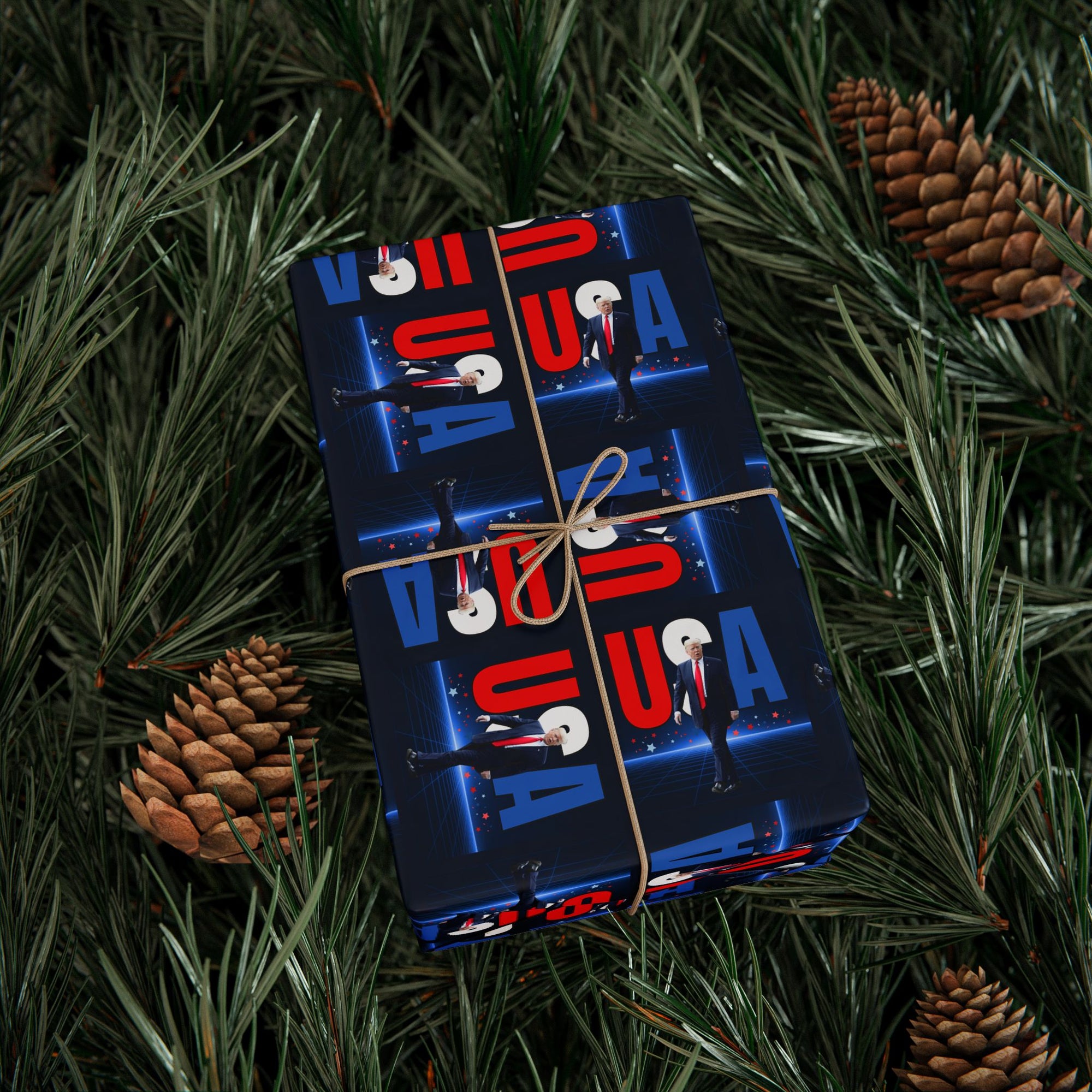 Patriotic USA Wrapping Paper for Celebrations and Holidays
