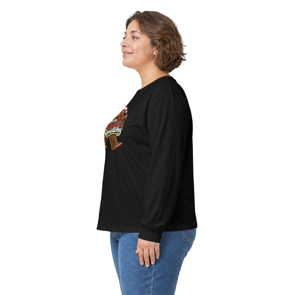 Making Spirits Squatchy Bigfoot Christmas Long Sleeve T-Shirt | Santa Sasquatch Holiday Tee