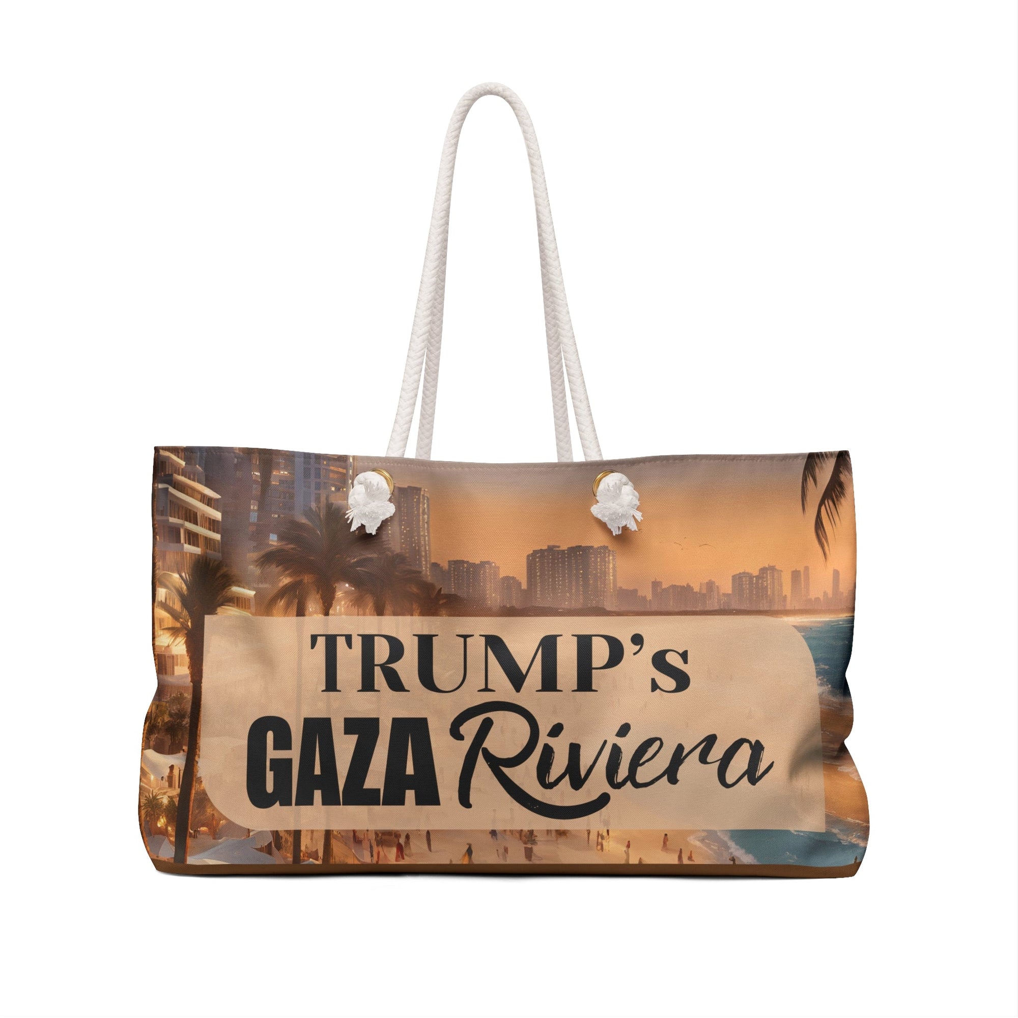 Trump's Gaza Riviera Weekender Bag Printify