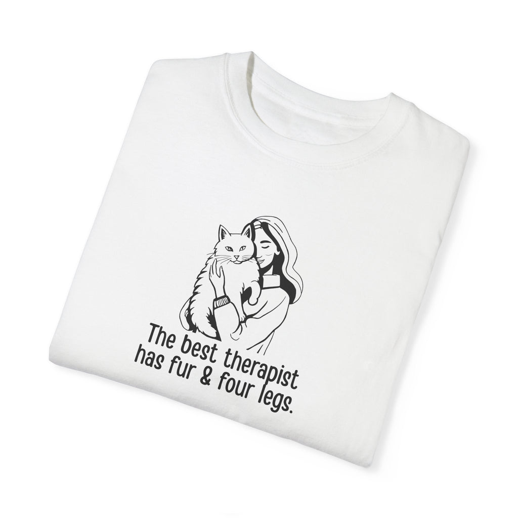 Cute Animal Therapy Unisex T-Shirt - "The Best Therapist Has Fur & Four Legs"