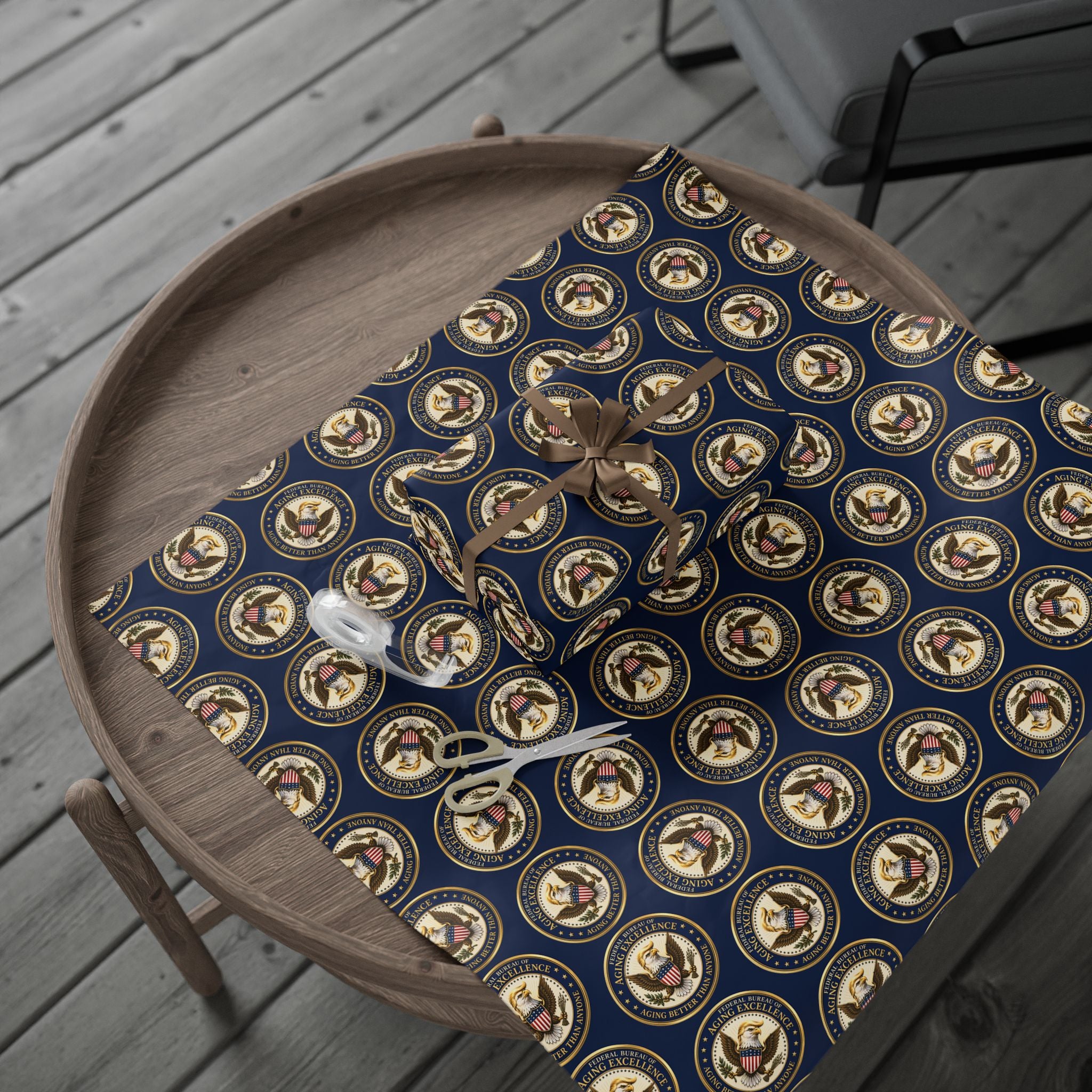 Aging Excellence – Faux Seal Birthday Wrapping Paper