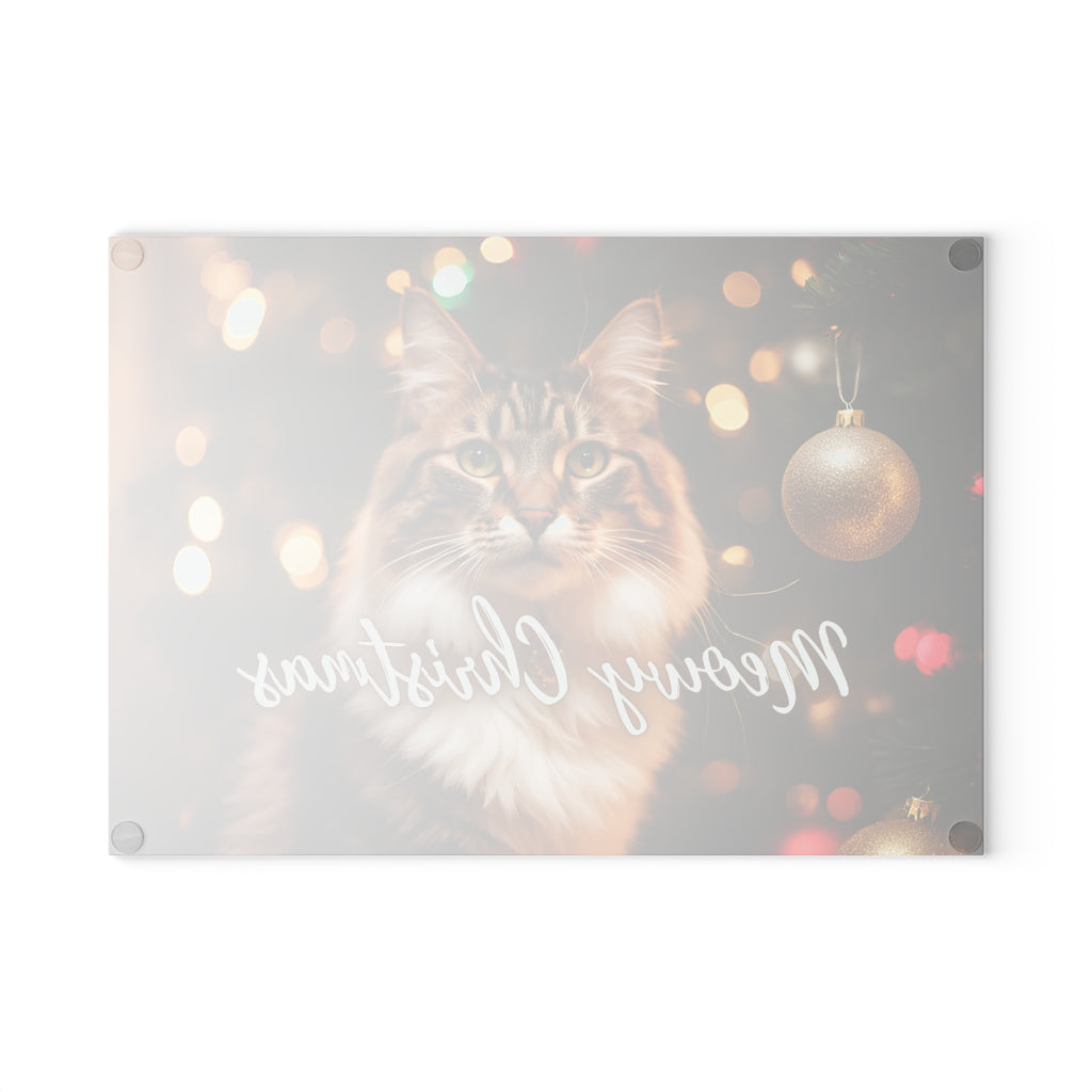Merry Christmas Glass Cutting Board