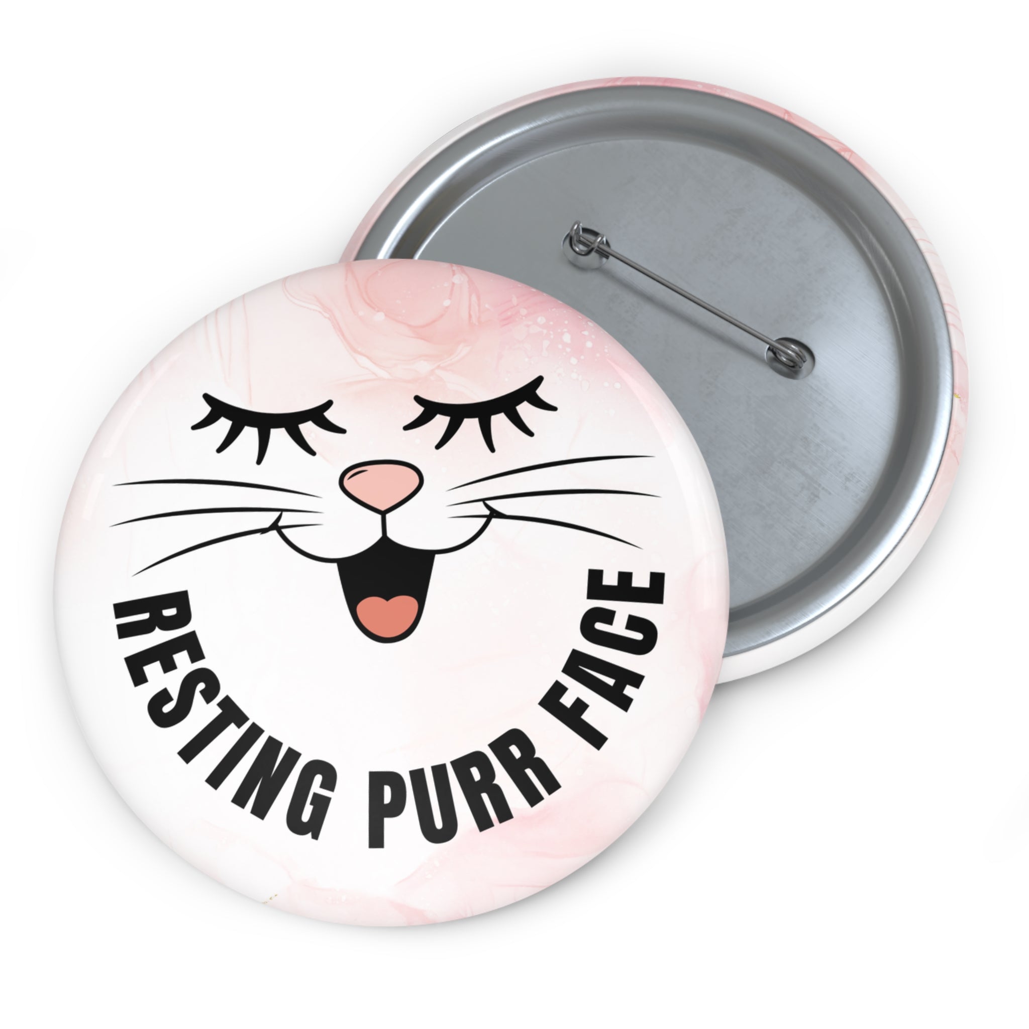 Resting Purr Face Cat Pin Button