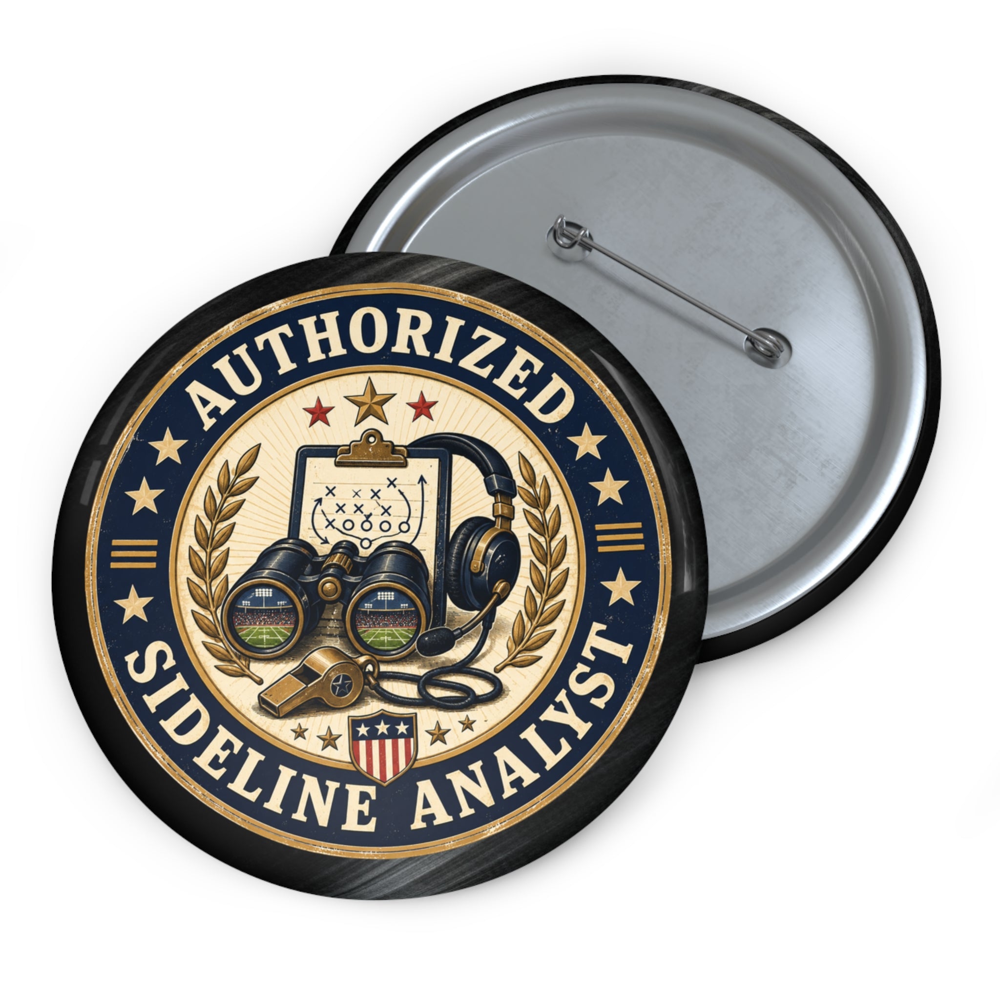 Authorized Sideline Analyst 3-Inch Pinback Button