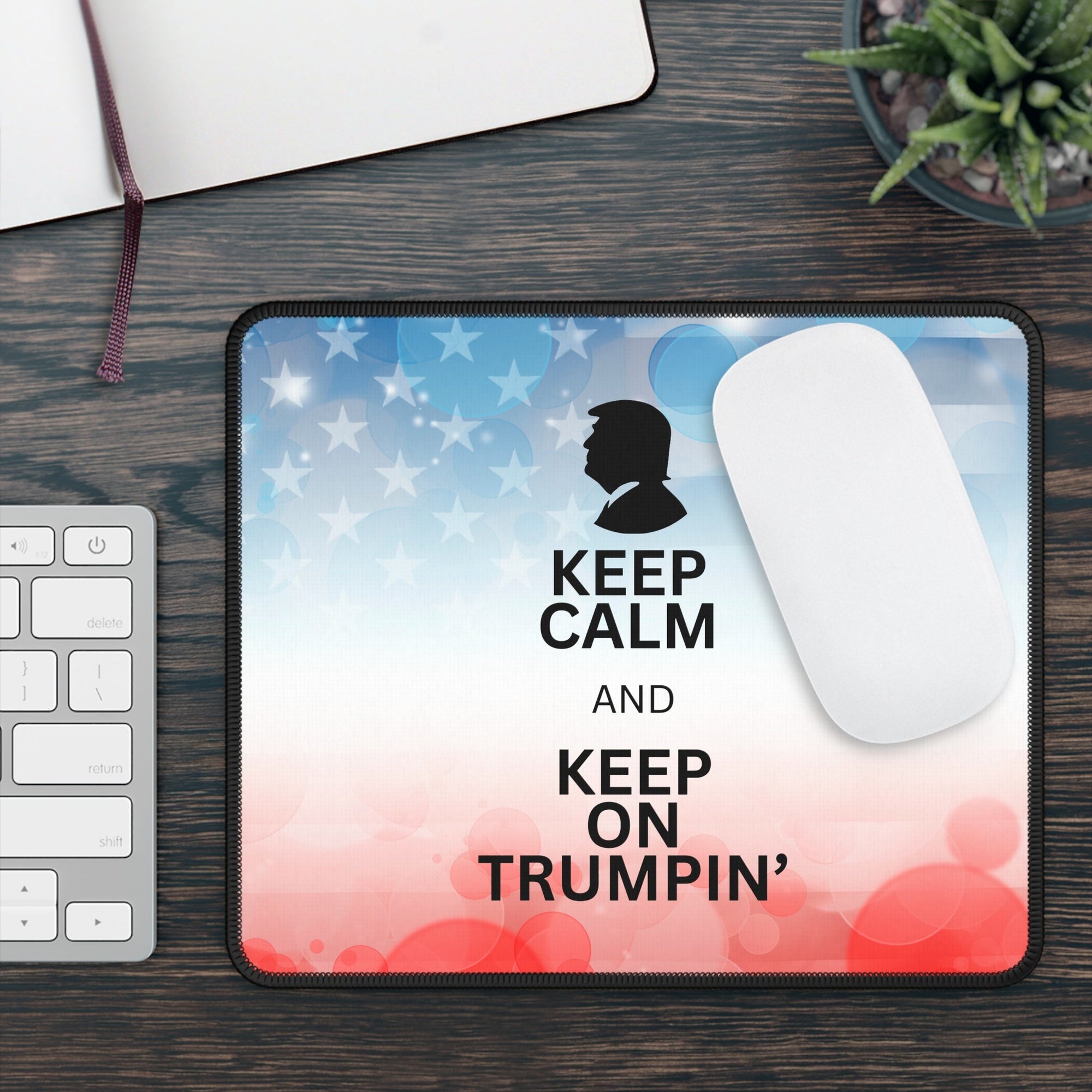 Political Themed Gaming Mouse Pad - Keep Calm and Keep on Trumpin' Printify