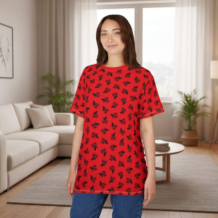 If You Can Read This You’re Too Close – Red All-Over Print Unisex T-Shirt