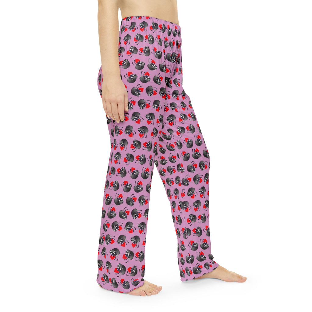 Jimothy Raccoon Pajama Pants: Pink Women’s Lounge Bottoms
