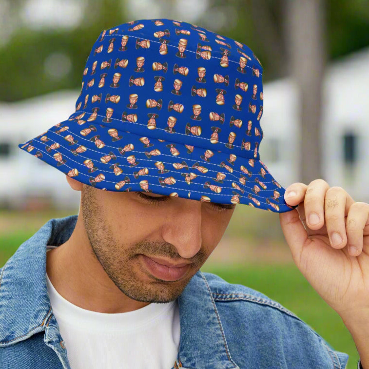 Trump Faces Printed Bucket Hat for Summer Fun