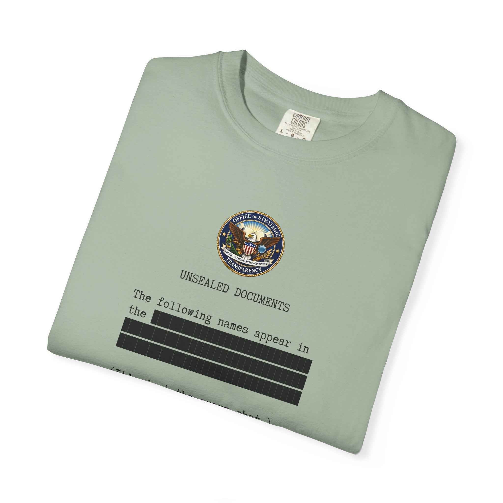 Unsealed Documents Unisex T-Shirt – Redacted Group Chat Political Satire Tee