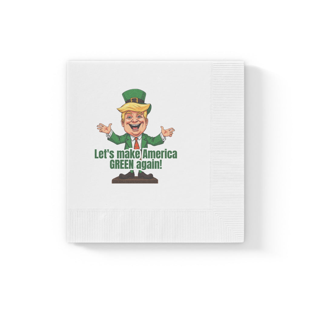 Parody St. Patrick's Day White Coined Napkins