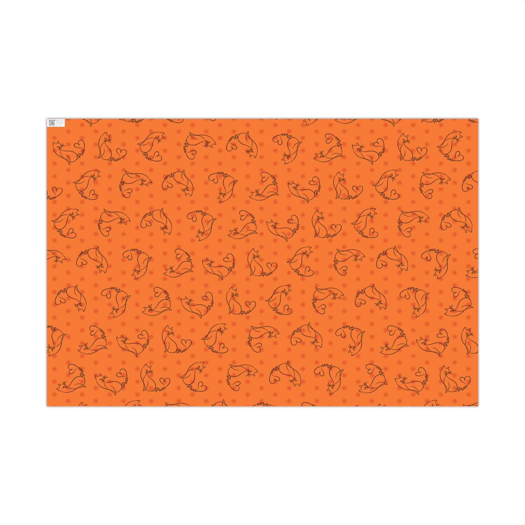 Purr Pattern All-Occasion Gift Wrap – Cat Line Art Wrapping Paper