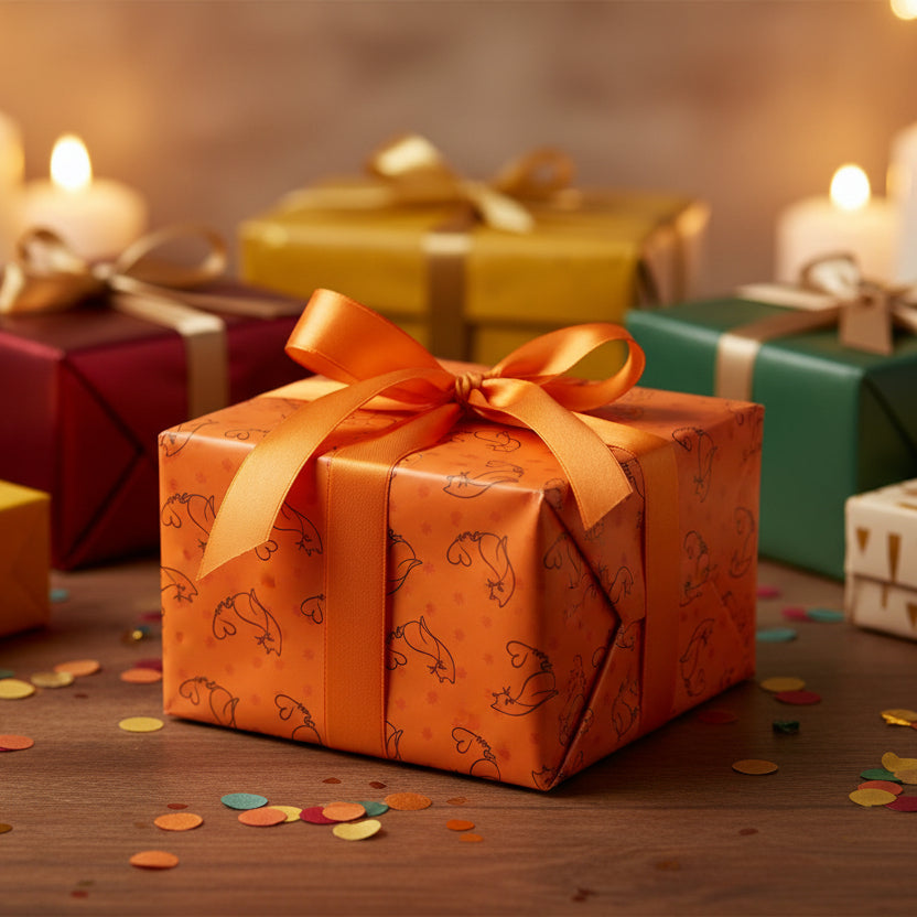 Purr Pattern All-Occasion Gift Wrap – Cat Line Art Wrapping Paper