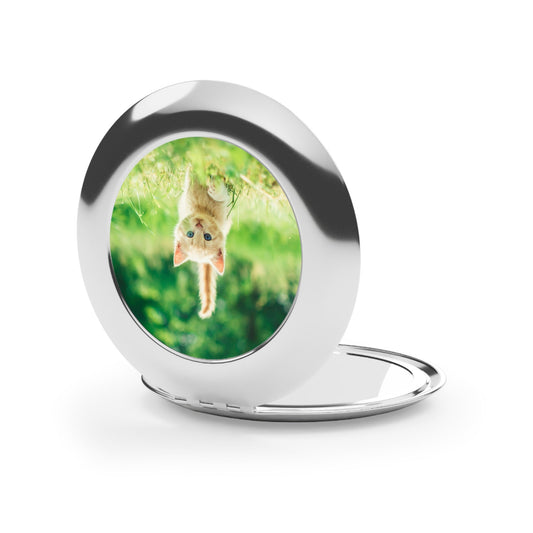 Cute Kitten Compact Travel Mirror – Perfect Gift for Pet Lovers and Travelers Printify