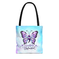 Beautifully Unfinished Semicolon Butterfly Suicide Awareness Tote Bag