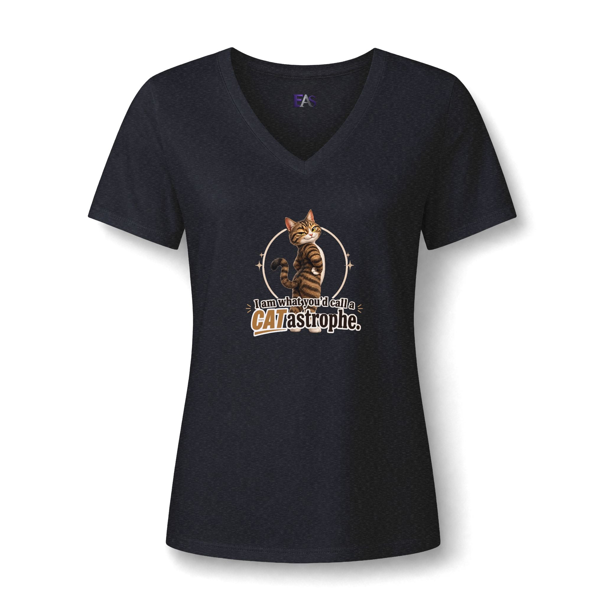 CATastrophe Women’s Relaxed V-Neck T-Shirt