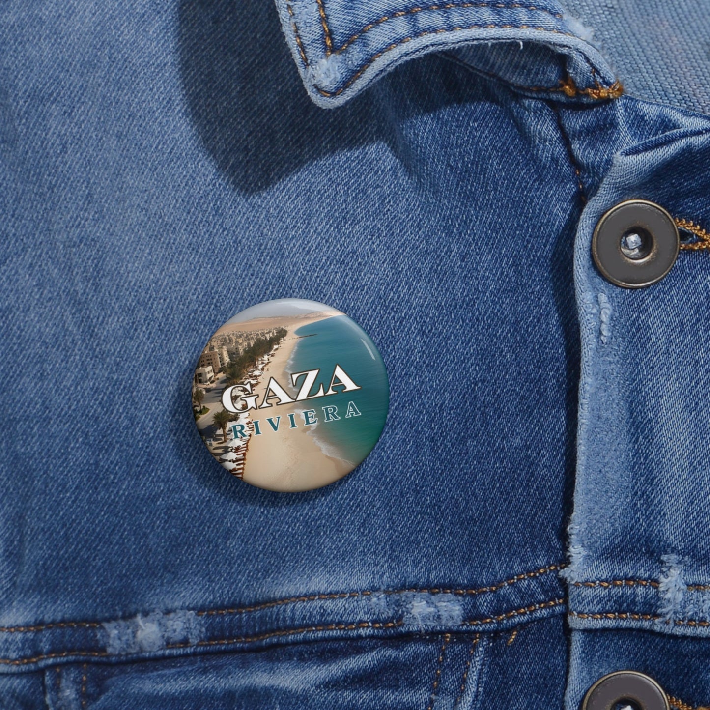 Gaza Riviera Resort Pin Buttons Printify