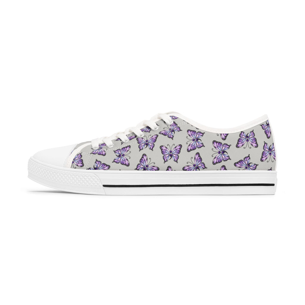Semicolon Butterfly Women’s Canvas Shoes | Subtle Suicide Awareness Sneakers