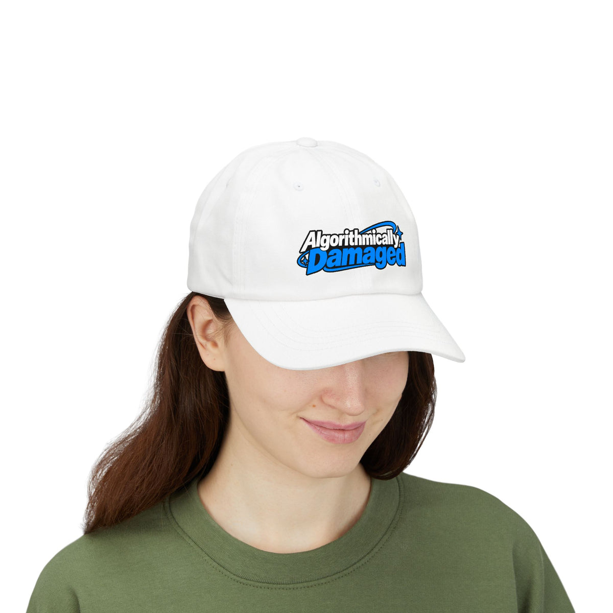 Algorithmically Damaged Dad Hat | Funny Algorithm Social Media Cap