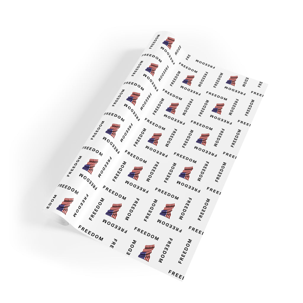 Black & White Freedom Gift Wrap – Patriotic Black Lettering