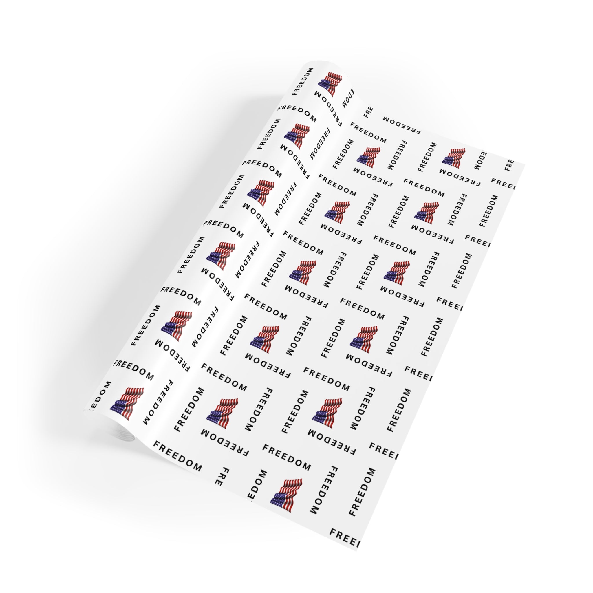 Black & White Freedom Gift Wrap – Patriotic Black Lettering