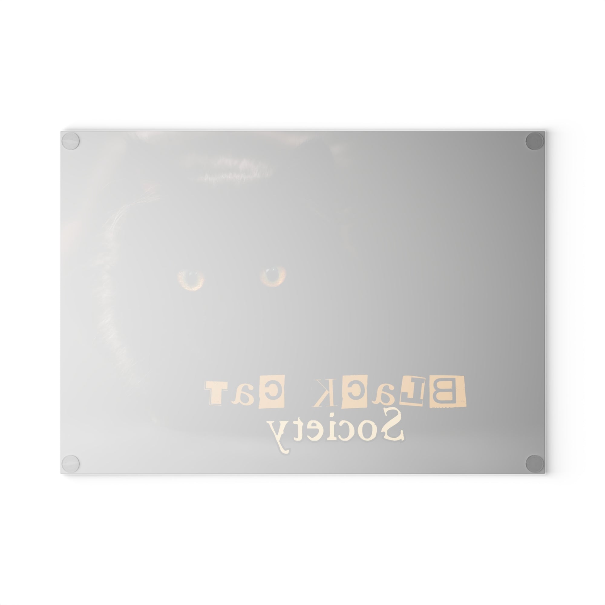 Black Cat Society Glass Cutting Board