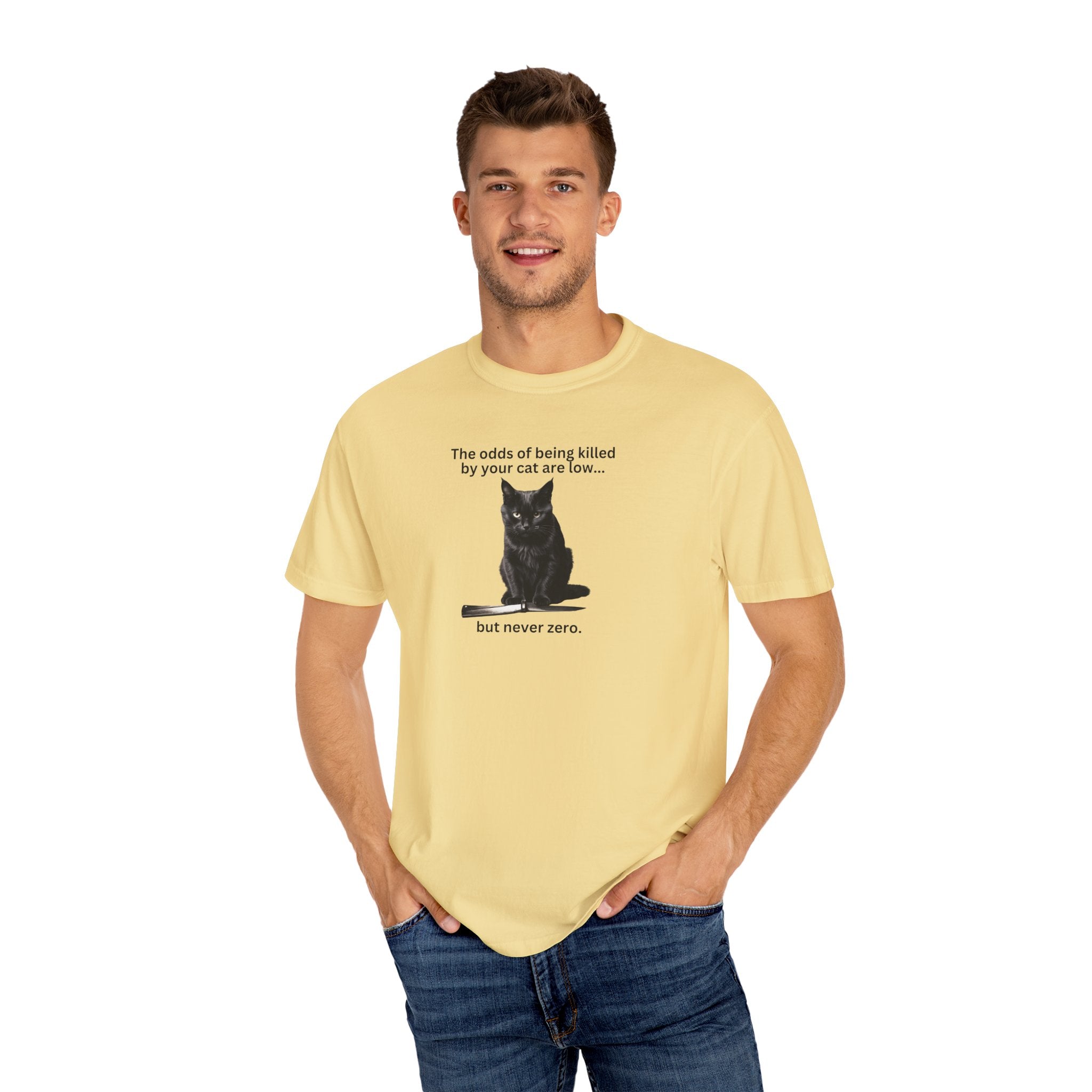 Photo depicting the ​Odds Unisex Garment-Dyed T-shirt from EpiAl's Shop.