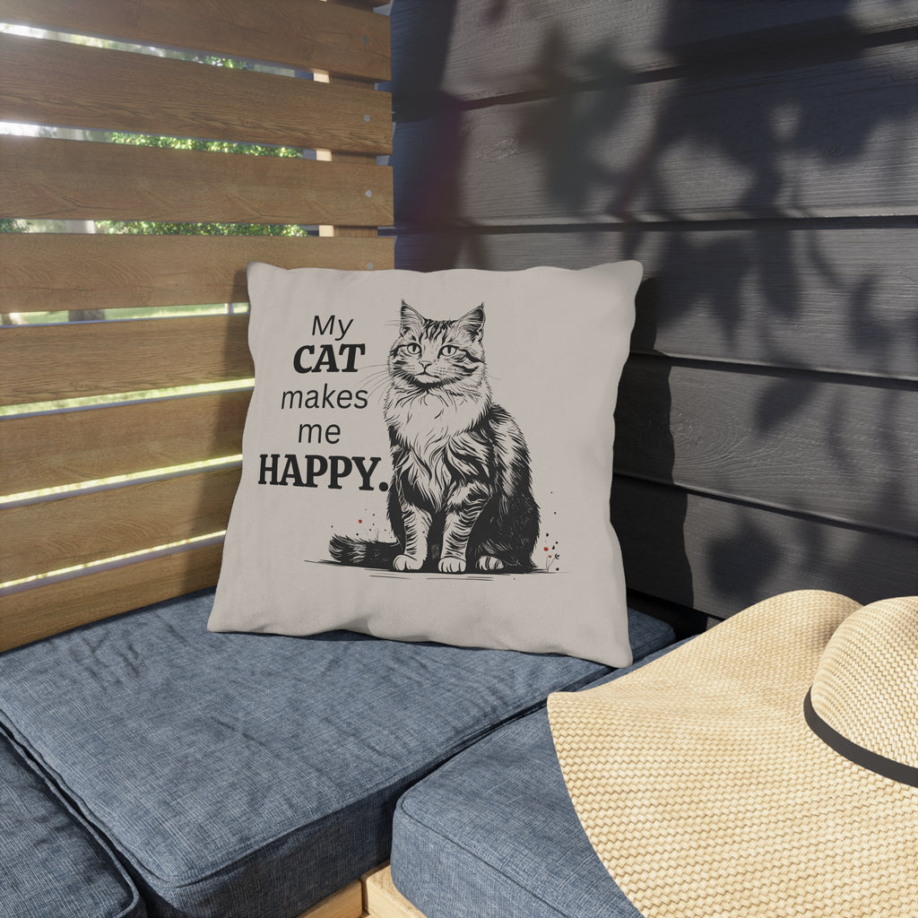 Cat-Themed Outdoor Pillows, Cozy Decor for Cat Lovers