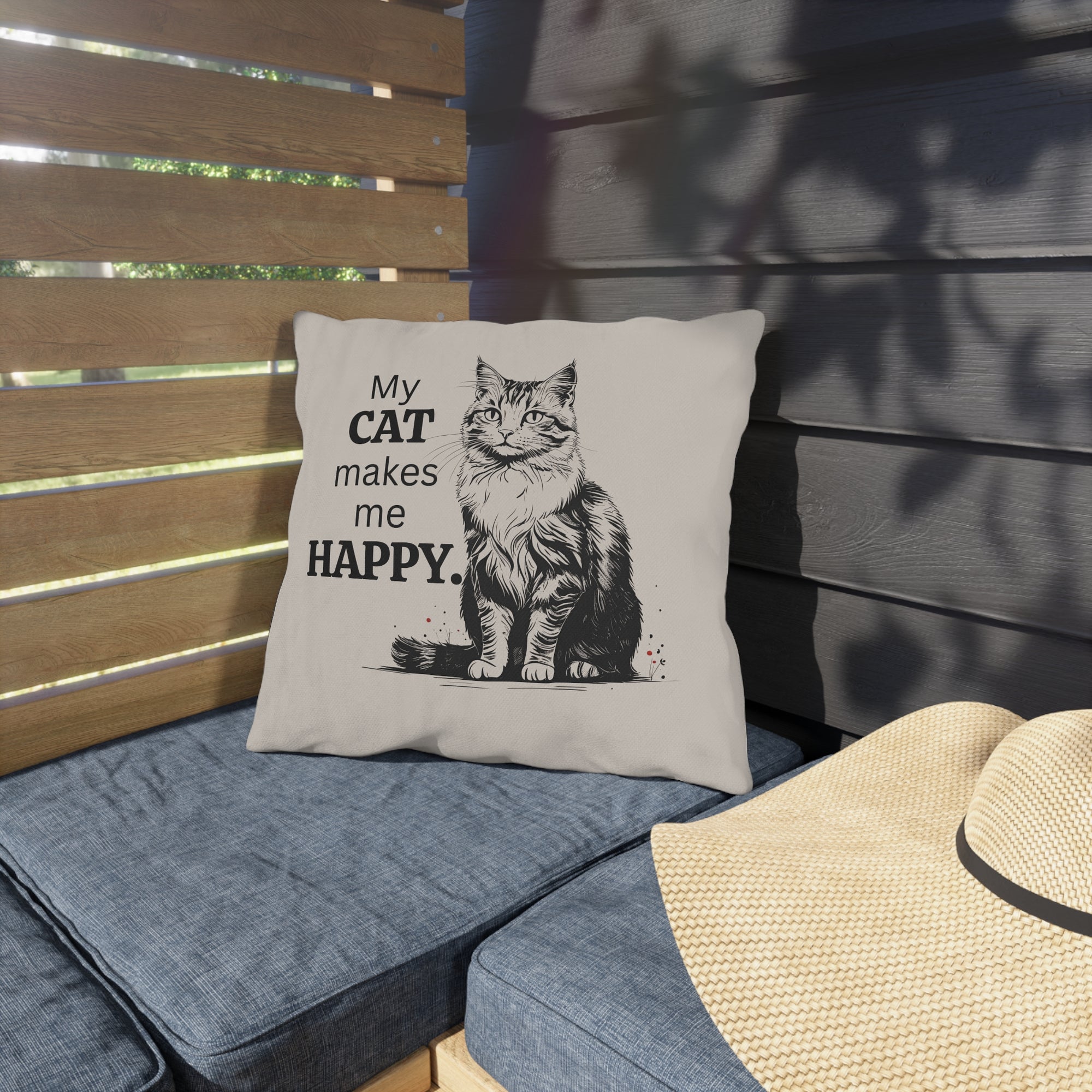 Cat-Themed Outdoor Pillows, Cozy Decor for Cat Lovers