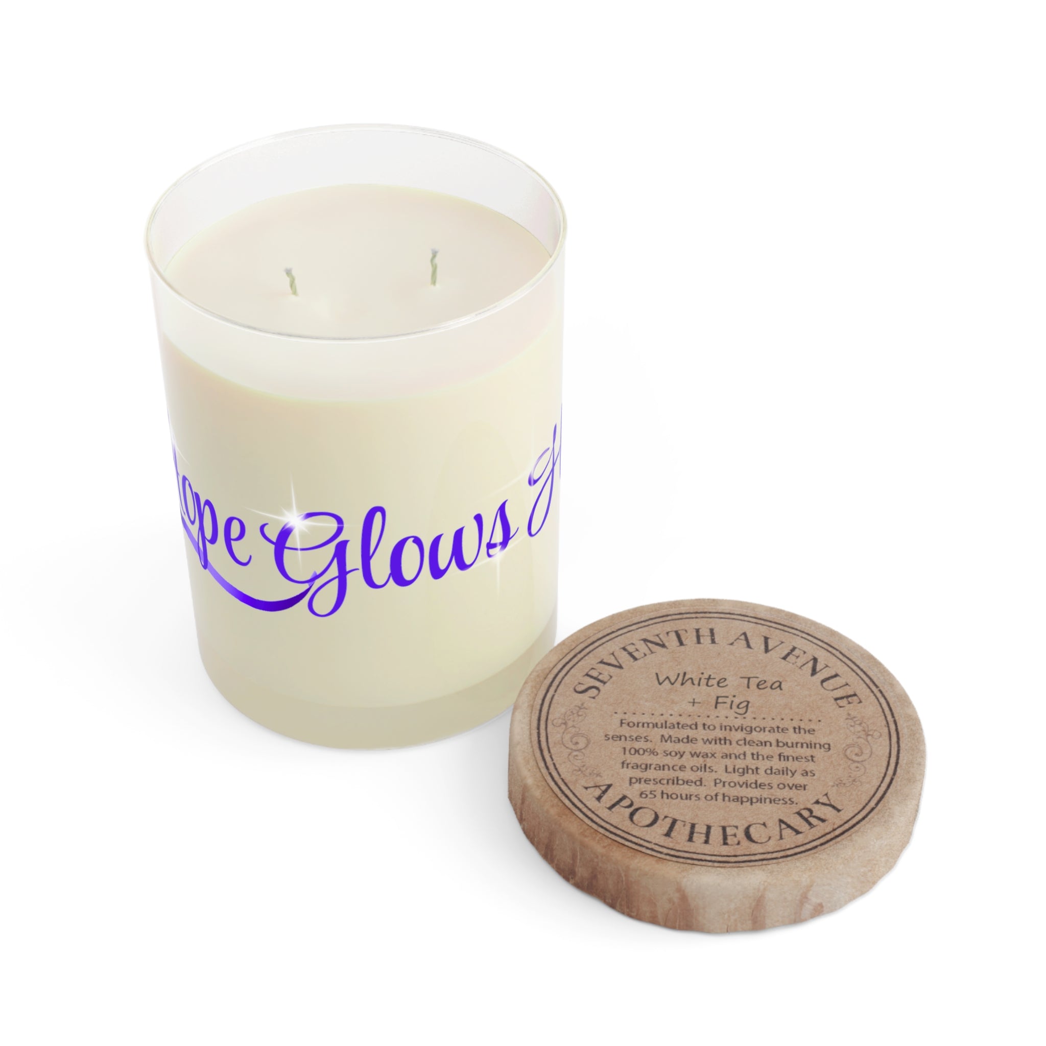 Hope Glows Here | Purple Ribbon Awareness Candle