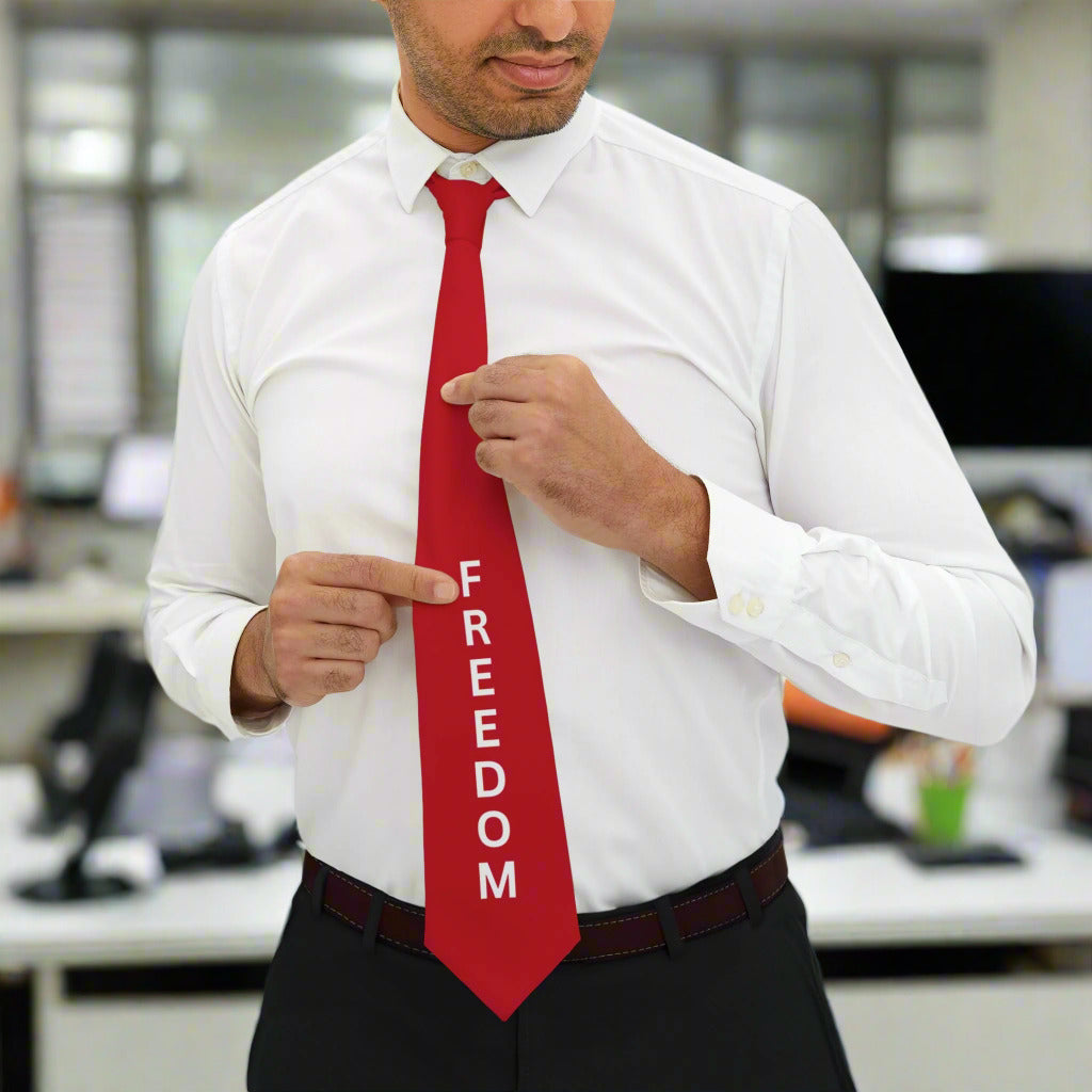 Bold Red Freedom Necktie - Clothing, Neckties - EpiAl's Shop