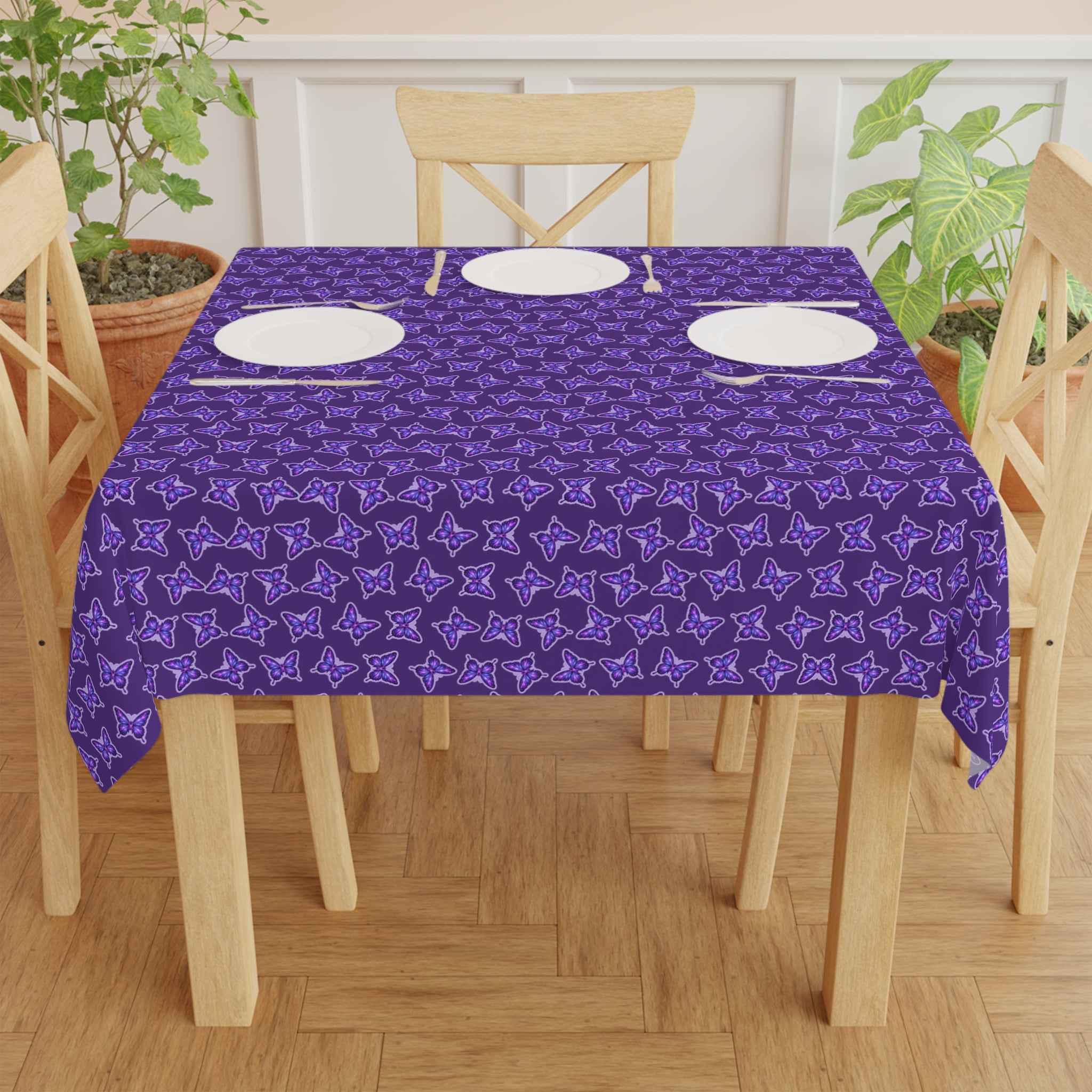 Purple Butterfly Tablecloth – Awareness-Inspired Home Decor