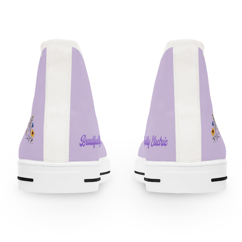 Beautifully Electric Women’s Epilepsy Awareness High-Top Canvas Sneakers