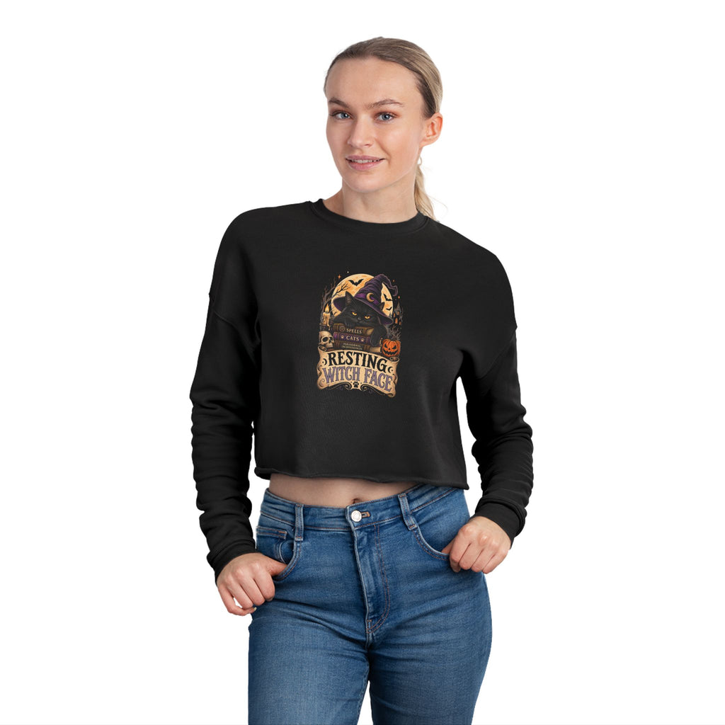 Resting Witch Face Women's Cropped Sweatshirt